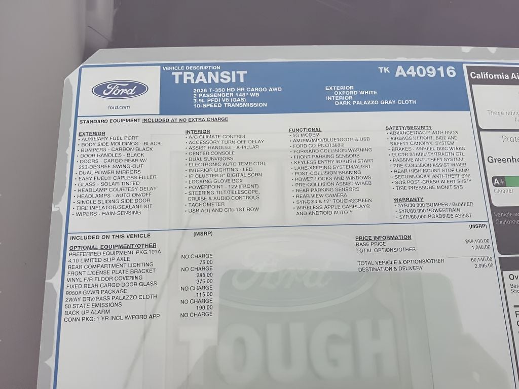 2026 Ford Transit Commercial Cargo Van